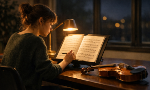 Étudiant en musique travaillant tard le soir – sommeil et apprentissage musique