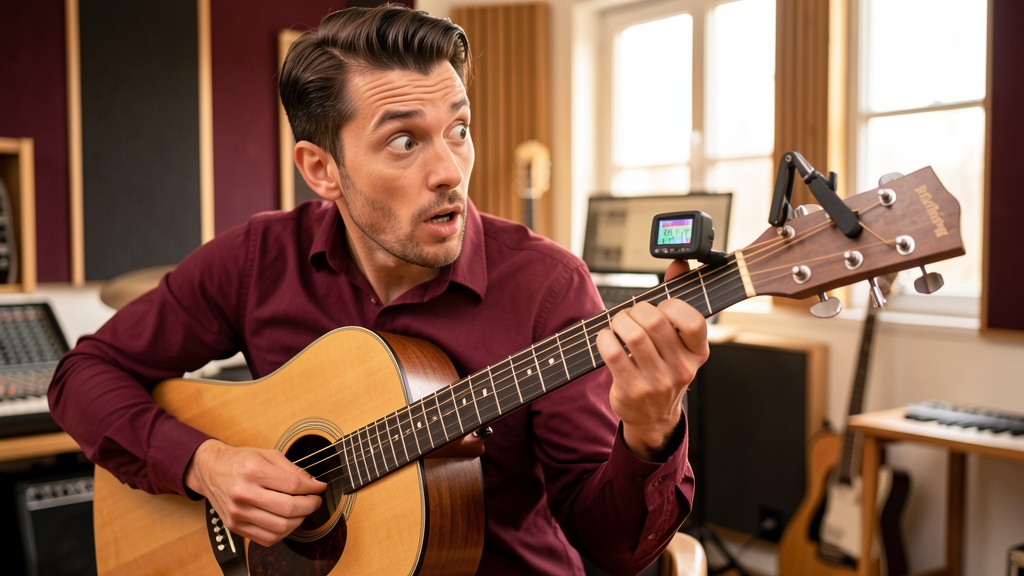 Musicien surpris par l'indication inattendue de son accordeur